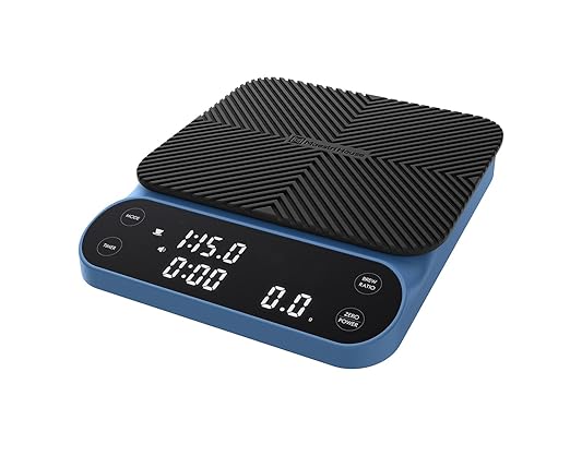 Maestri House S3 Coffee Scale with Timer, 3kg/0.1g Rechargeable Digital Scale, 3 Brew Modes, Adjustable Ratios & Flow Rate Display, Barista-Grade for Pour-Over, Espresso, French Press ??Blue