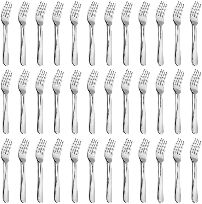 36-Piece Dinner Forks Set, Funnydin 7.1" Inches Stainless Steel Forks Silverware, Durable Table Forks Set, Use for Home, Kitchen and Restaurant - Mirror Polished, Dishwasher Safe