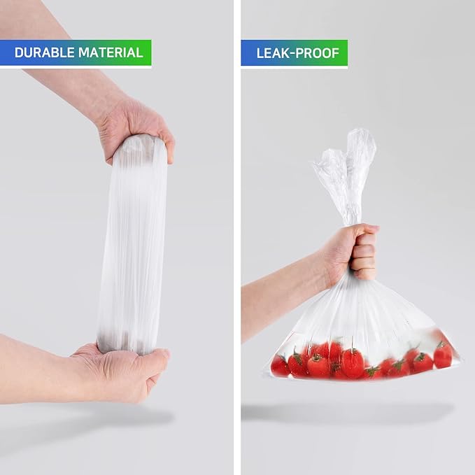 CLEANWRAP Food Storage Roll Bags (9.84 * 13.78-200 PCS) + Zipper Bag (Mix 225 Bags) | Food Plastic Bags, Mini Plastic Bags, Plastic Bread Bags, Roll Plastic Bags, Plastic Produce Bag