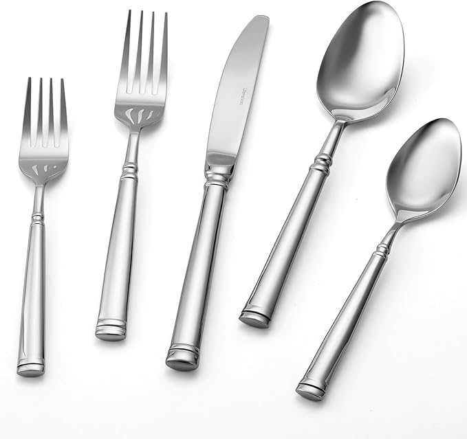 40-Piece Silverware Set for 8竊똕erenity Flatware Set 18/10 Stainless Steel竊똅ine Cutlery Set with Forks, Knives, Spoons竊똃urable and Elegant Design Tableware竊똃ishwasher Safe