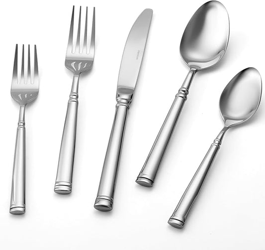 40-Piece Silverware Set for 8竊똕erenity Flatware Set 18/10 Stainless Steel竊똅ine Cutlery Set with Forks, Knives, Spoons竊똃urable and Elegant Design Tableware竊똃ishwasher Safe