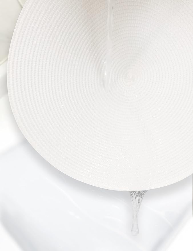 HODJOY placemat, Round Woven placemat for Indoor and Outdoor, 15", Set of 6 (White)