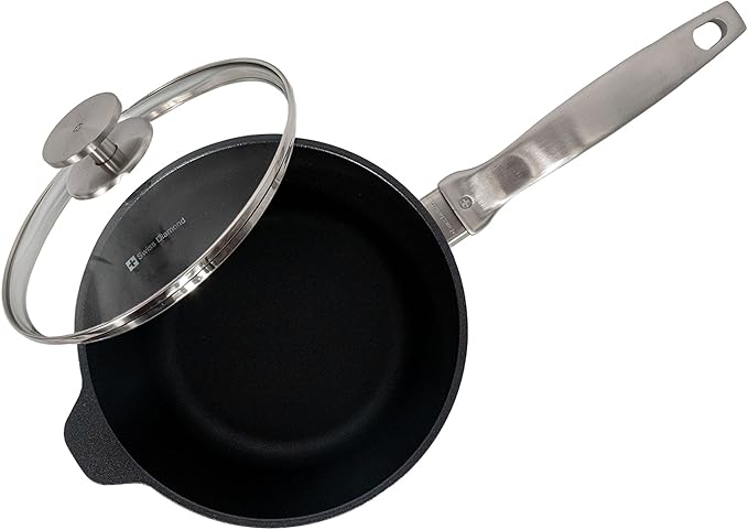 Swiss Diamond Nonstick Hybrid Ceramic and Diamond-Infused Saucepan With Glass Lid, PFAS- and PFOA-free, Dishwasher & Oven Safe Up To 500 째F (3.2 Quart)