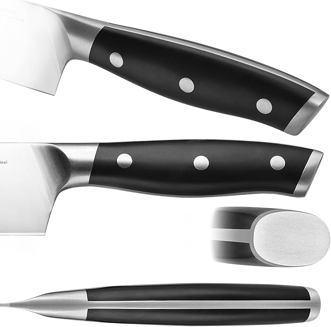 Klaus Meyer Stahl High Carbon Exclusive German Steel 8 inch Bread Knife (Black)