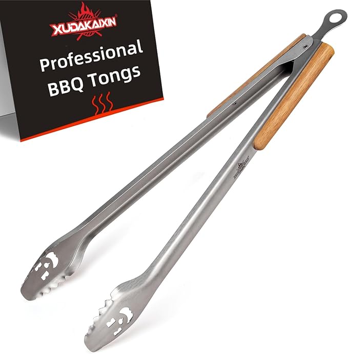 25-Inch Very Long Stainless Steel BBQ Tongs with Extended Luxurious Acacia Handle ??Durable and Easy-to-Clean Grilling Tool for Cooking, Kitchen Use, and Outdoor Barbecues