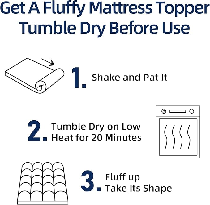 Mattress Topper Full XL for Back Pain, Extra Thick Mattress Pad Cover, Plush Pillow Top, Deep Elastic Pocket, Grey, 54"X80"+20"