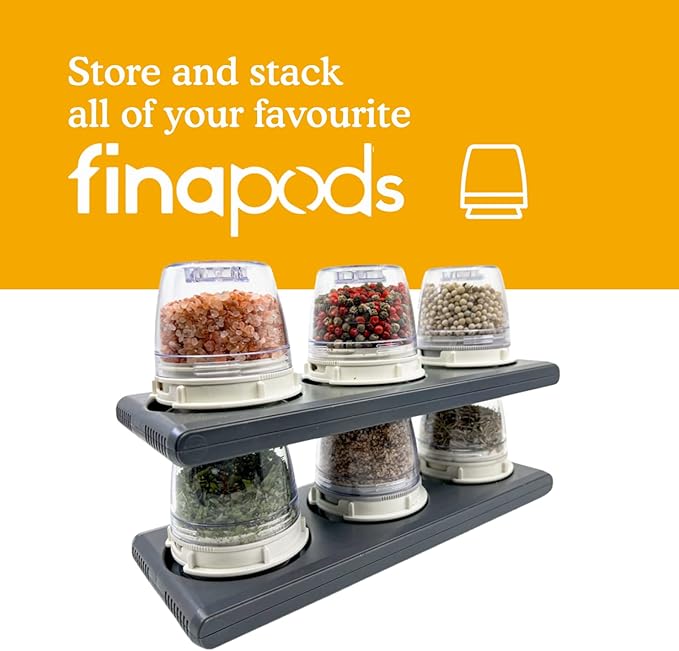 FinaMill Salt and Pepper Mill Tray, Stackable FinaPod Storage, Stylish Kitchen Accessories for Spice Grinder, Gift-Ready - Rectangular Tray