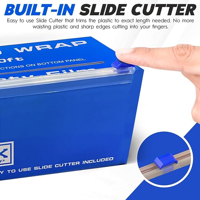 Duck Food Safety Film, 18 inch x 2000ft Plastic Wrap, Commercial Grade, Great for Sealing and Storage, Used for Food Service Industry, Easy to Use Slide Cutter for Clean Cut (1 Box)