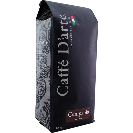 Caff챕 D'arte Campania Whole Bean Coffee ??Medium Roast, Smooth & Balanced Flavor with Sweet Notes ??Fresh Roasted in Seattle ??12 oz Bag