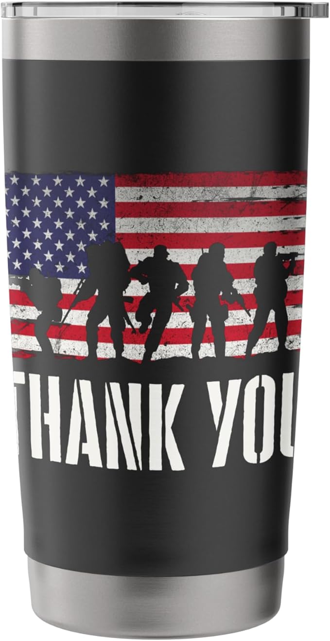 Thank You - Patriotic America Veterans Memorial Day Stainless Steel Insulated Tumbler