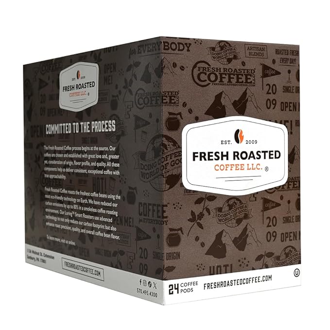 Fresh Roasted Coffee, Organic Honduran Water-Processed Decaf | USDA Organic, 100% Single Origin, Kosher | Medium Roast RFA | 72 Pods for K Cup Brewers