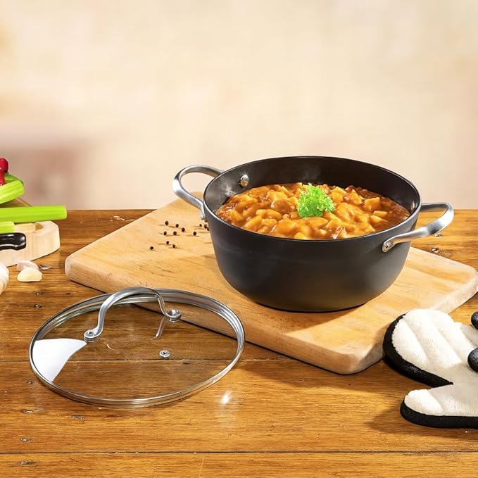 Cuisiland 7QT/11.5'' Honeycomb Cast Iron Casserole with Lid ??Non-Stick Dutch Oven Pot, Stainless Steel Handles, Oven Safe, Classic Cast Iron Heat Retention