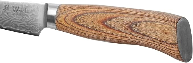 Wakoli EDIB Pro Damascus Mukimono Knife ??Japanese Style Paring and Garnishing Knife | 4-Inch Genuine Damascus Steel Blade with VG10 Core | Ergonomic Pakkawood Handle