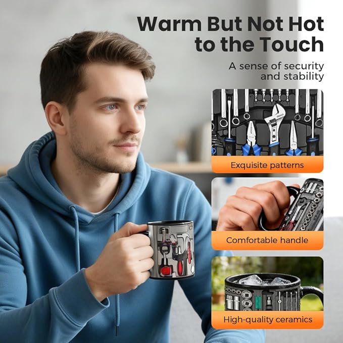 Mechanic Toolbox Mug, 2026 New Unique 3D Mechanic Toolbox Set Coffee Mug, Non-slip Reusable Mug, Suitable as a Gift for Coworkers, Fathers, Renovation Workers (AA-2PCS)