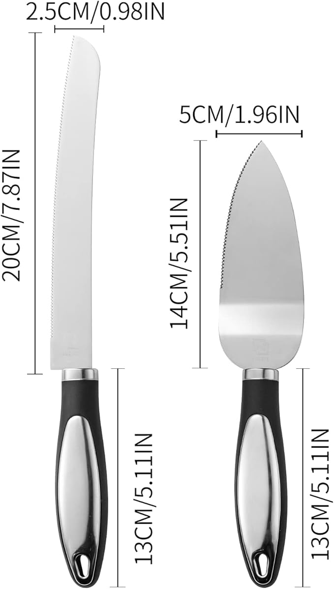 Cake Cutting Set for Wedding Cake Knife and Server Set, Cake Cutter and Pie Spatula, Cake Server and Knife Set of 2