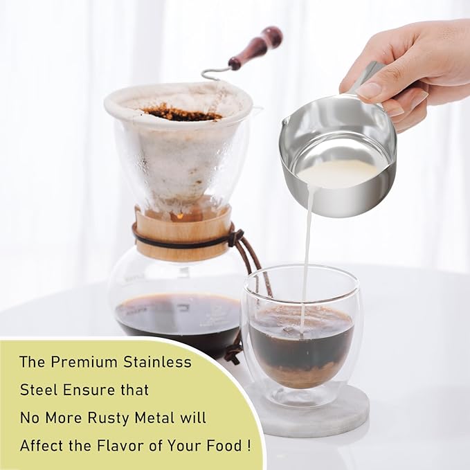 BERYLER 2PCS 1-1/2Cup (360ml, 12oz) Single Measuring Cup, Stainless Steel Measure Scoop, Metric and US Measurement, Dishwasher Safe