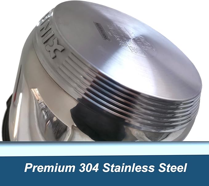 XINFU Heavy Duty 304 Stainless Steel Pressure Cooker 4.2 Quart, Serves 1-3, Standard and Fast Modes, Multi-Safety, Even-Heat Patented Base, Compatible with Gas, Electric, Ceramic and Induction Stoves