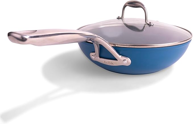 fr철k All-In-One Non-Stick Fry Pan Meets Wok with Lid, 11-Inch, Blue & Silver