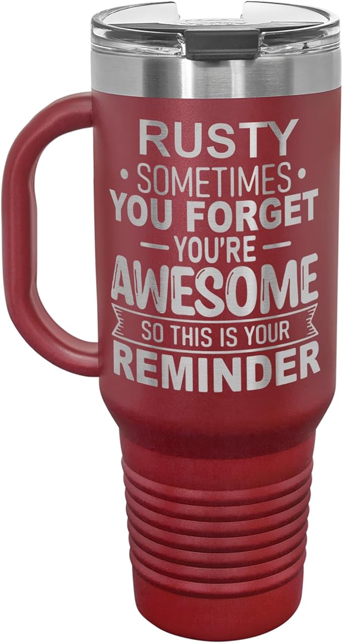 Personalized Inspirational Tumbler, Inspirational Gifts for Men Dad Father Wife Sister Women, Custom Birthday For Him Her, Customized You?셱e Awesome Tumbler, Teacher Coworker Gifts 40oz Maroon
