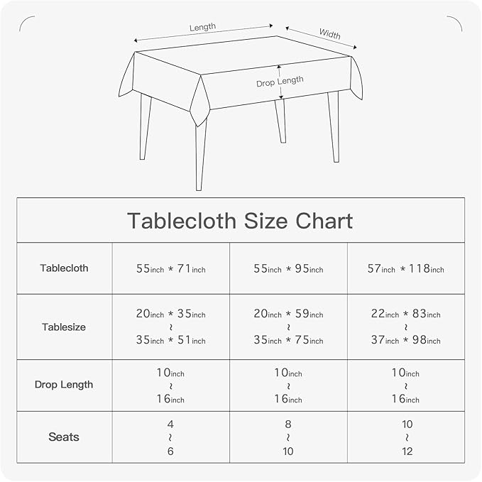 BALCONY & FALCON Rectangle Tablecloth Jacquard Style Water Resistant Table Cover for Autumn Fall Harvest Halloween Thanksgiving Party Dining Kitchen (Vibrant Orange, 57 x 118 inch)