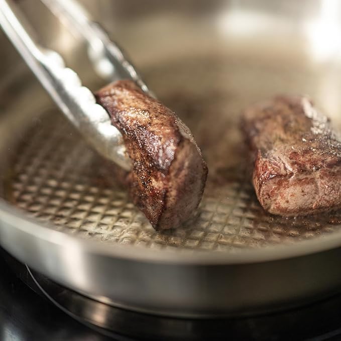 Fissler Original-Profi Collection Stainless Steel11 Inch Frying Pan ??Made in Germany, Novogrill짰 Searing Surface, Induction Ready, Oven Safe