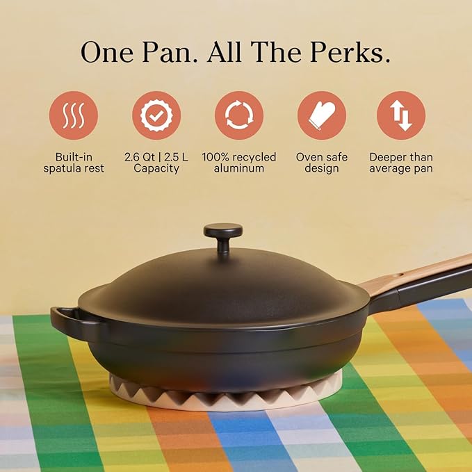 Our Place Always Pan 2.0 | 10.5" Ceramic Pan with Modular Lid, Steamer Basket & Spatula | Patented 10-in-1 Nonstick, Non-Toxic Cookware Made Without PFAS | Induction & Oven-Safe up to 450째F | Char