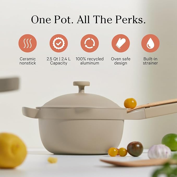 Our Place Mini Cookware Duo | 6-Piece Ceramic Cookware Set with Mini Always Pan & Mini Perfect Pot | Induction & Oven Safe up to 450째F | Nonstick, PFAS-Free Non-Toxic Cookware | Steam
