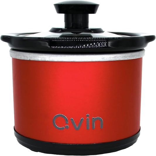 Mini Slow Cooker 0.65qt(20oz) warmer, fondue pot set,chocolate melting pot (stainless steel)??(red)