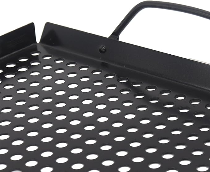 Banax Non Stick Grill, Stainless Steel Grill Pan 11" X 17" With Handles for Indoor and Outdoor Use, With Holes for Meat, Vegetables, Seafood and Camping Accessories
