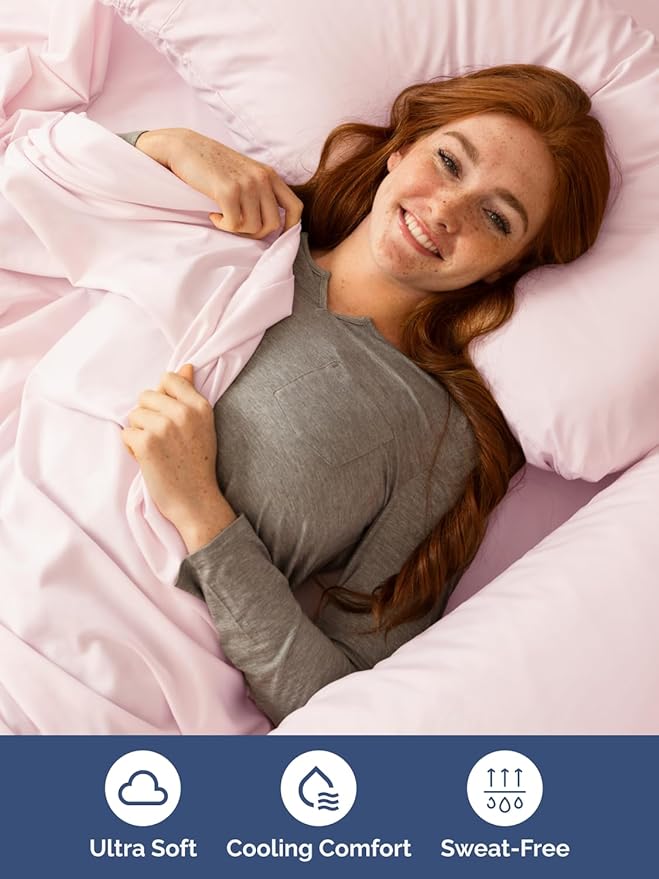 Extra Deep Pocket Cal King Sheets - 4 Piece Breathable & Cooling Bed Sheets - Hotel Luxury Bed Sheet Set - Soft, Wrinkle Free & Comfy - Easily Fits Extra Deep Mattresses - Lavender Pink Sheets Set