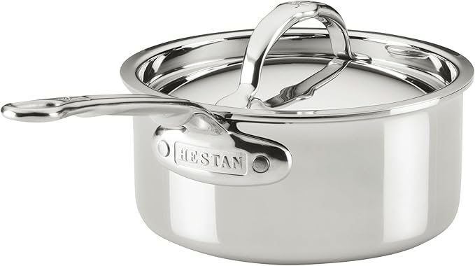 Hestan ProBond Luxe 1.5-Quart Saucepan with Lid, Professional Clad Stainless Steel, ProCore Tri-Ply Clad Construction, Polished Exterior, Induction & Oven Safe