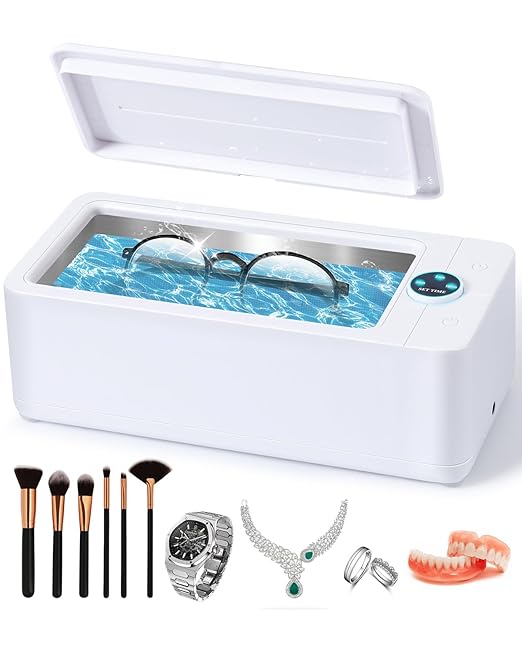 Cudinham 50KHz Jewelry Cleaner, 550ml/19oz Ultrasonic Jewelry Cleaner with Digital Timer, Professional Ultrasonic Cleaner - Jewelry Cleaner Ultrasonic Machine for All Jewelry, Silver and Eyeglass
