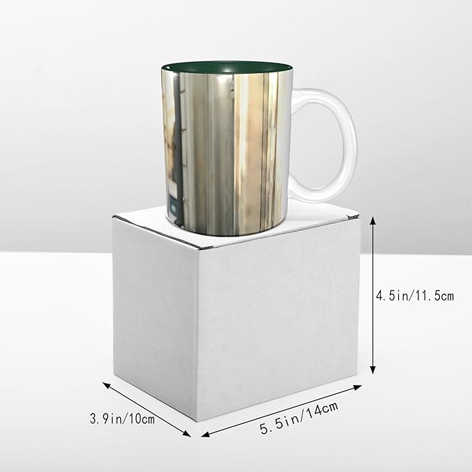 Custom Color Mugs with Partial or Full-Size Printing Customizable Photos and Text Coffee Mugs Creative Multicolor Designs Image (Full-Width, Dark Green)