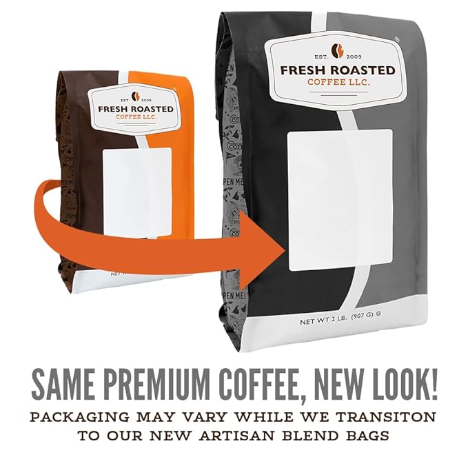 Fresh Roasted Coffee, Organic Drago Café Blend | USDA Organic, Kosher | Medium Roast 2 lb (32 oz) Whole Bean
