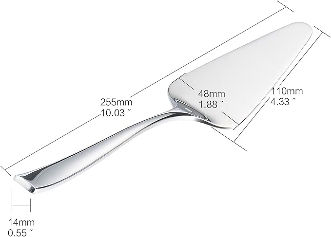 KSENDALO Premium Pie Server Spatula Stainless Steel SUS304(18/10) Cake Lifter Dessert Server| Professional Mirror Finish Pie Spatula Server Utensil for Weddings, Parties, Birthday (Dishwasher Safe)
