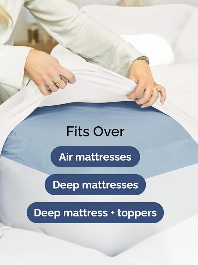 Extra Deep Pocket Queen Sheet Set - 4 Piece Breathable & Cooling Bed Sheets - Hotel Luxury Sheet Set - Soft, Wrinkle Free & Comfy - Easily Fits Extra Deep Mattresses - Deep Pocket Antique White Sheets