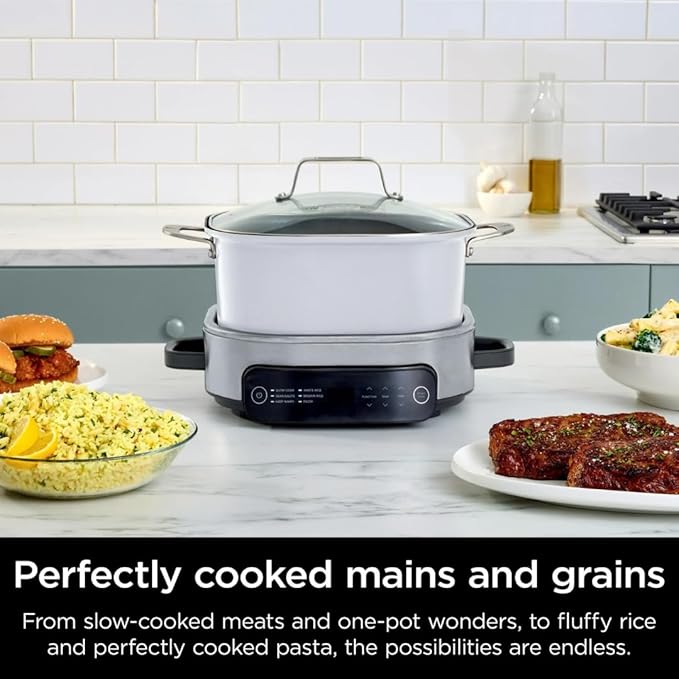 Ninja Foodi PossibleCooker 6.5Qt PRO Plus 10-in-1 Smart Cook System - Multi-Function Rice Cooker, Slow Cooker, Sous Vide with Thermometer - Electric Pot for Kitchen Appliances (6.55)