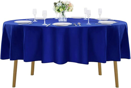 Cupuamon 60 inch Round Tablecloth Washable Polyester Table Cloth Decorative Table Cover for Wedding Party Dining Banquet（60 inch,Royal Blue）