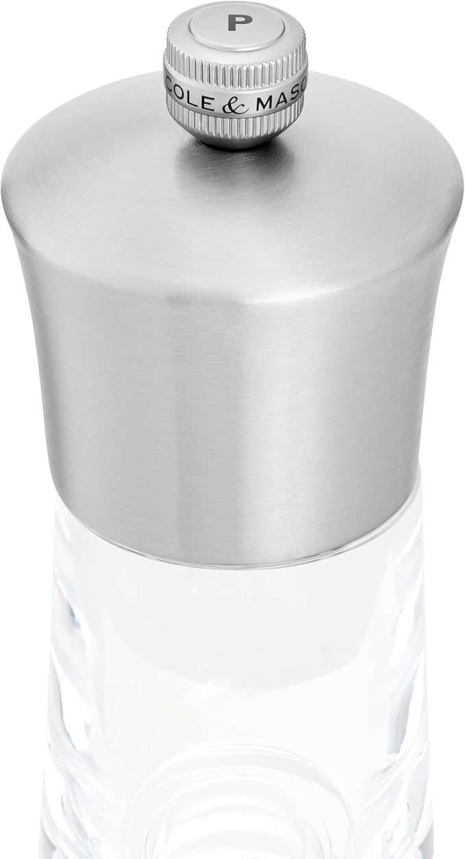 Cole & Mason Bromley Pepper Mill, 6" - Pepper Grinder with Ultra-Sharp Grinding Mechanism - Flavor-Enhancing Pepper Shaker - Refillable Mill with Adjustable Grinding - Acrylic, Pepper Mill