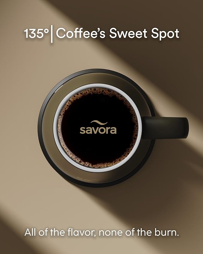 12oz Heated Coffee Mug | Barista?셲 Choice | Exclusive Wireless IntelliHeat Pad | Temperature Control Maintains 135째F | Hand-Crafted Ceramic Mug & Lid | Great for Tea Drinkers | Backed for Life - Black