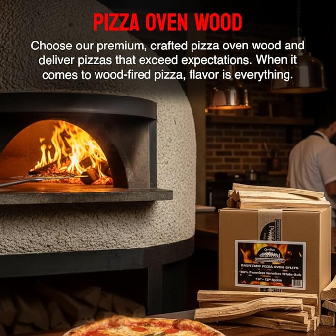 Pizza Oven Wood, 10 to 12?멗nch Firewood Logs, Cherry Hardwood Splits for Wood-Fired Pizza Ovens, USA Made, Sustainably Milled, Approximately 20-25 lbs