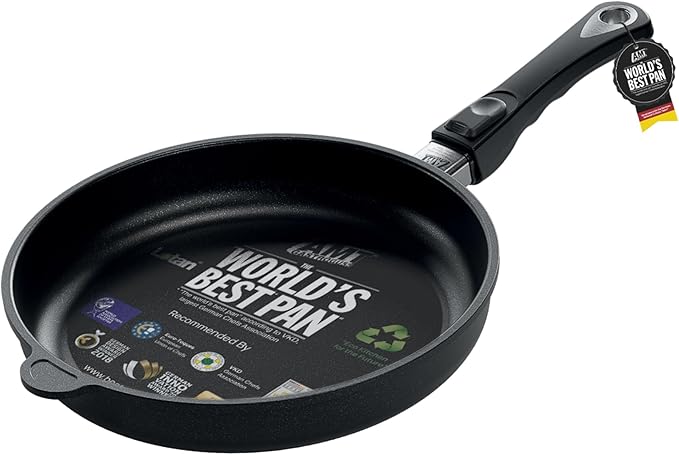 AMT Gastroguss The World쨈S [.] Frying pan Induction, Diameter 28 cm, Height 5 cm, cast Aluminium (Aluminium), Lotan짰 Non-Stick Coating for Fat-Free-Frying, AMZN-I-528-US