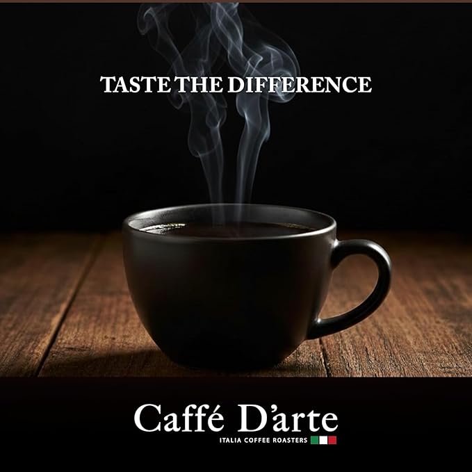 Caffe D'arte Taormina Whole Bean Espresso Coffee ??Italian Roast, Full-Bodied & Smooth Flavor ??Perfect for Espresso, Cappuccinos & Mochas - 1 Pound, Pack of 2