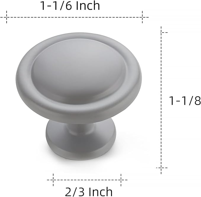 Ravinte 3 Pack 1-1/4 inch Kitchen Cabinet/Drawer/Dresser Knobs Grey Zinc Drawer Pulls/Handles
