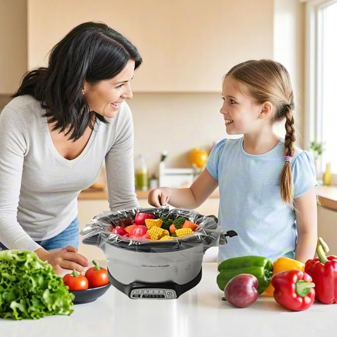 Slow Cooker Liners Disposable, 13"x21" Large Size Cooking Bags, Fits 3-8 Quart Oval & Round Crock Pot, BPA-Free & Heat-Resistant, 10 Count