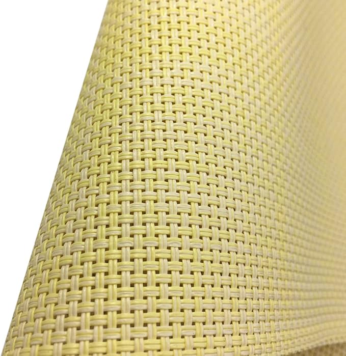 WAZAIGUR Placemats Easy to Clean Crisscross Woven Vinyl Place Mats Durable Non-Slip Heat Resistant Table Mats Placemats for Kitchen Table Set of 4,Yellow