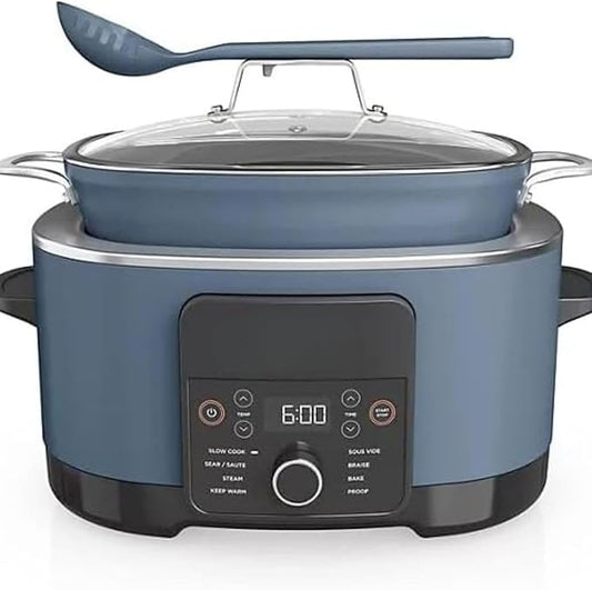 Ninja Foodi PossibleCooker PRO MC1000 8.5Qt Multicooker 8 in 1 Slow Cooker,Warmer, Glass Lid, Integrated Spoon, Nonstick (Blue)