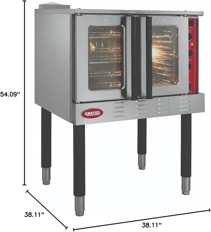 Kratos Commercial Electric Convection Oven, Full Size Free Standing Convection Oven for Restaurants, 1 Phase, 208V (29Y-056)