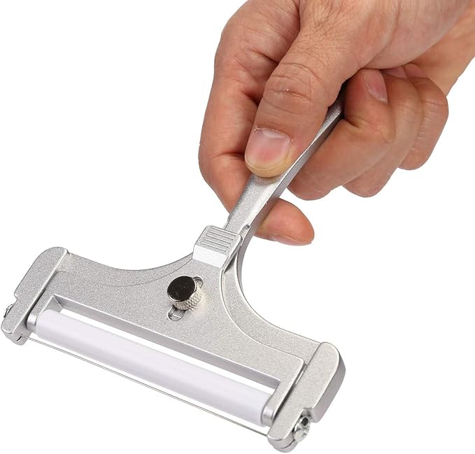 Cheese Slicer with Wire, WarmHut Stainless Steel Cheese Slicer Set and Cheese Cutter Plane for Soft, Semi-hard, Hard Cheeses Kitchen Tool, Set of 2