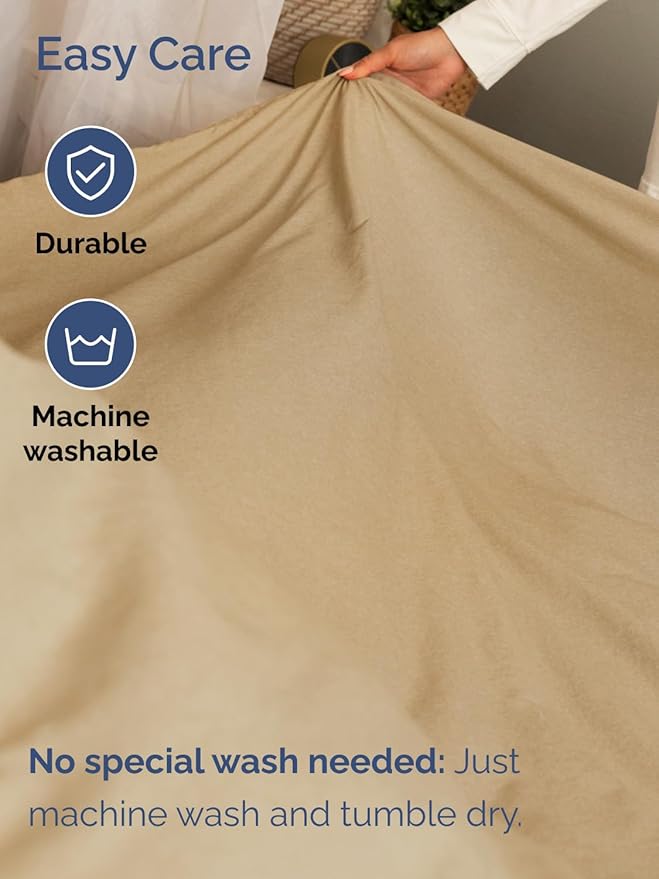 Extra Deep Pocket Twin Sheets - 3 Piece Breathable & Cooling Bed Sheets - Hotel Luxury Bed Sheet Set - Soft, Wrinkle Free & Comfy - Easily Fits Extra Deep Mattresses - Deep Pocket Heathered Tan Sheets